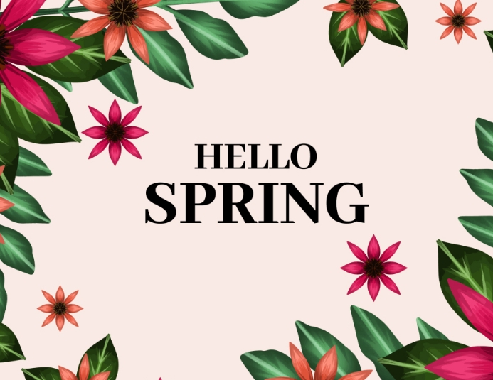 hello spring online greeting card template Ulotka (US Letter)