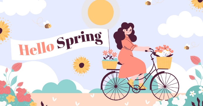 Hello Spring One Line Copy of hello spring online greeting card template | PosterMyWall