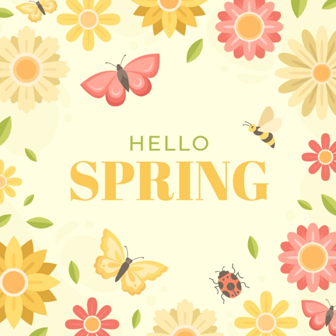 Hello Spring One Line Copy of hello spring online greeting card template | PosterMyWall