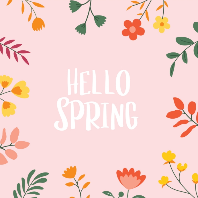 hello spring online greeting card template Instagram Post