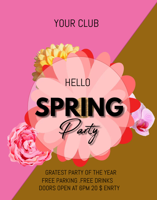 HELLO SPRING PARTY Template | PosterMyWall