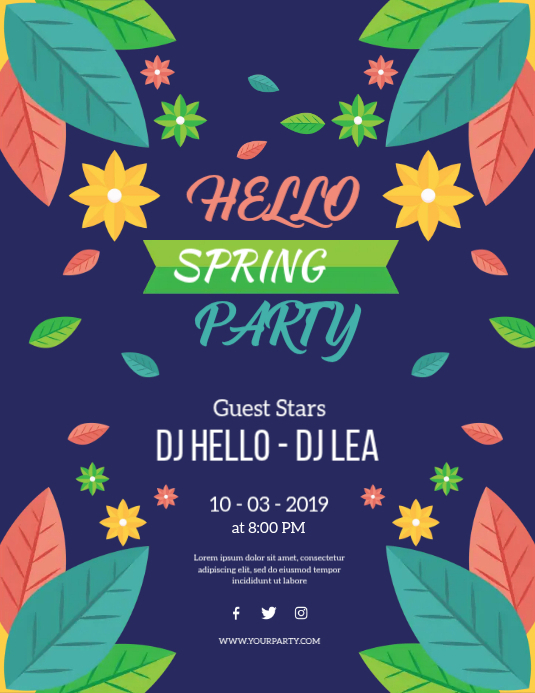 Hello Spring Party Template | PosterMyWall
