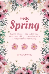 Hello Spring Pinterest template