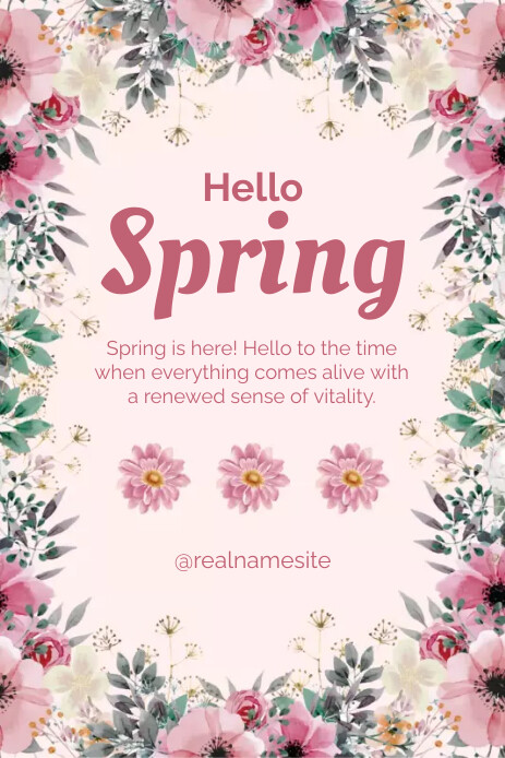 Plantilla de Hello Spring Pinterest | PosterMyWall