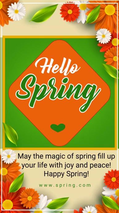 Hello Spring Post Template | PosterMyWall