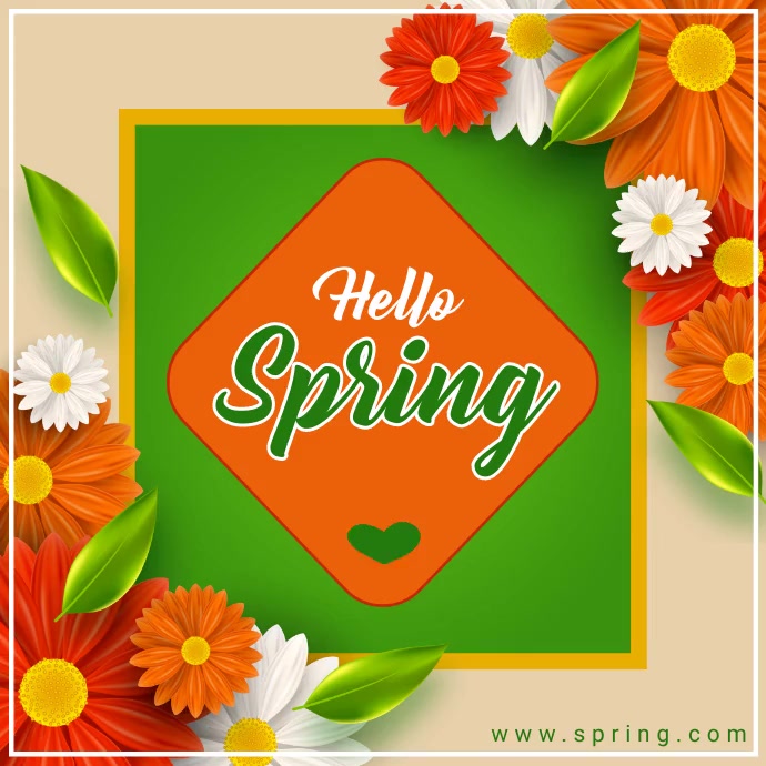 Hello Spring Post Template | PosterMyWall