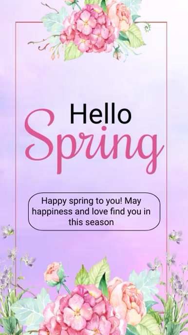 Hello Spring Post Template | PosterMyWall