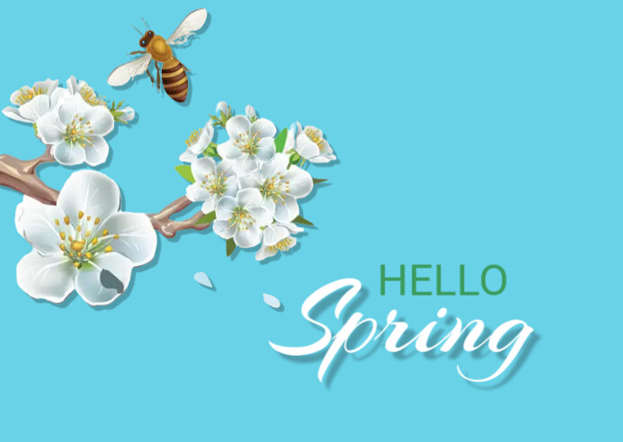 Hello Spring Postcard Template | PosterMyWall