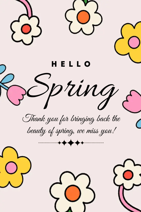 Poster Fhello Spring Hello Spring Poster Template | PosterMyWall