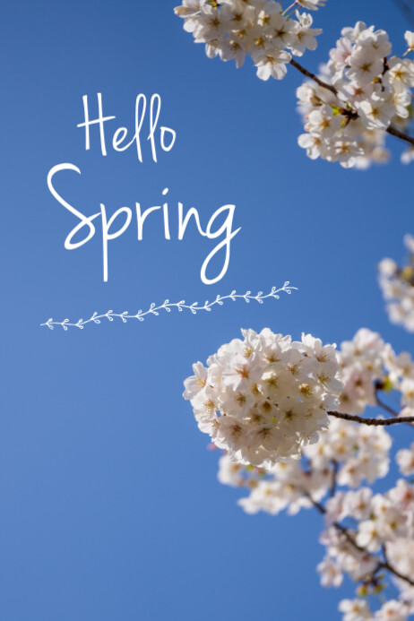 Hello spring poster Template | PosterMyWall