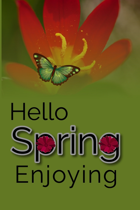 Hello spring poster Template | PosterMyWall