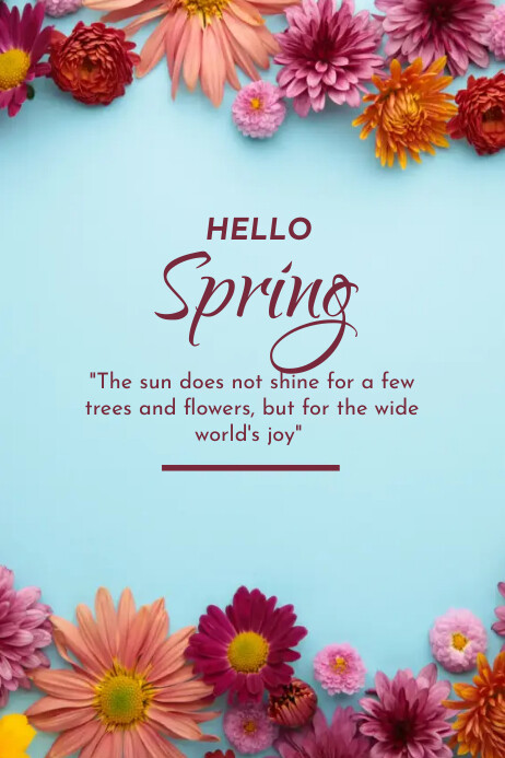 Poster Fhello Spring Hello Spring Poster Template | PosterMyWall