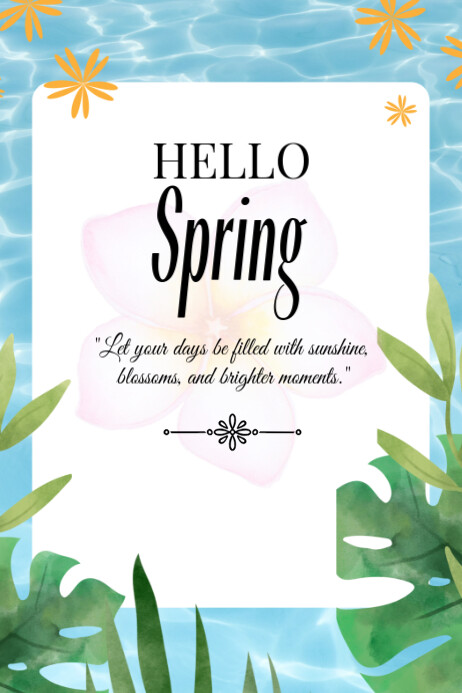 Hello spring poster online greeting card Template | PosterMyWall