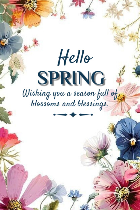 Hello Spring poster template 2025 โปสเตอร์
