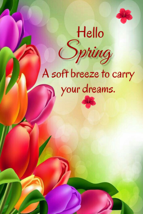 Hello spring poster template 2025