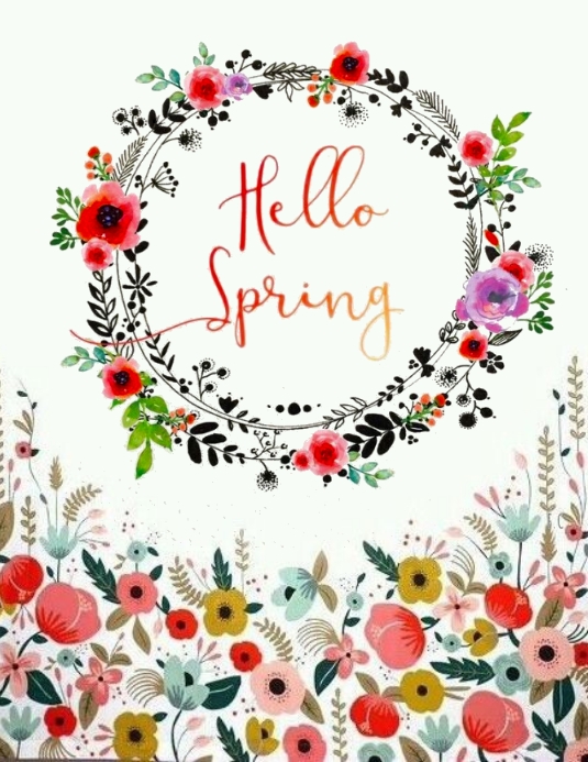 hello spring poster template | PosterMyWall