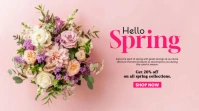 Hello Spring Sale Landscape Banner template Affichage numérique (16:9)
