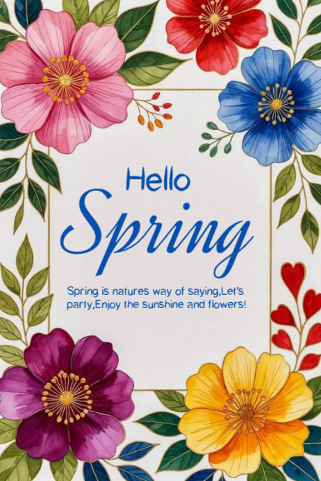 Hello spring season template 2026 | PosterMyWall