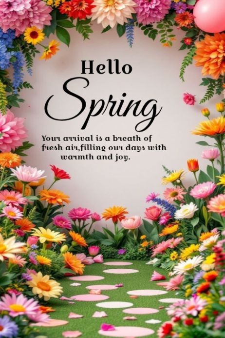 Hello spring season templates 2026 | PosterMyWall