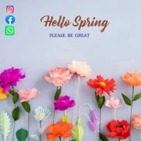Hello spring square template Cuadrado (1:1)