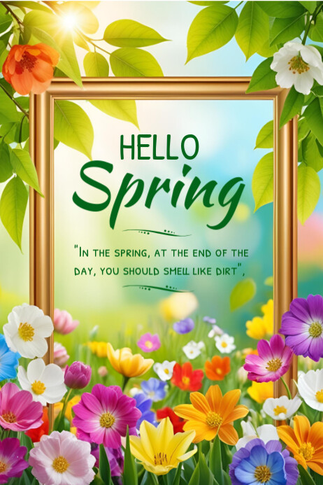 Hello Spring Template 2025 Banner 4' × 6'