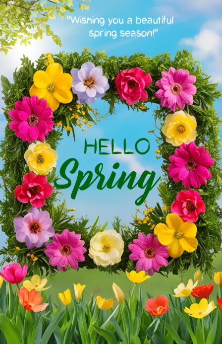 Copy of Hello Spring Template 2025 | PosterMyWall