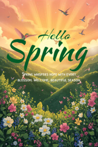 Hello spring template 2025 Poster