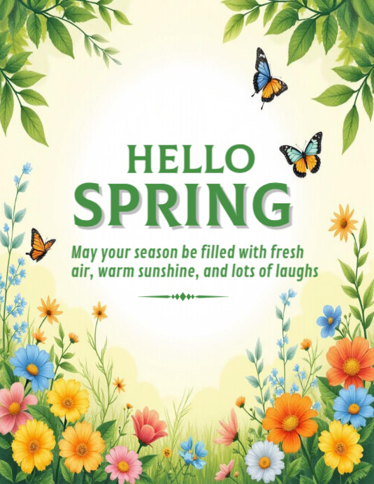 Hello Spring template 2025 Pamflet (Letter AS)