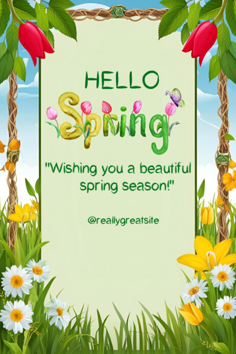 Hello Spring Template 2025 | PosterMyWall