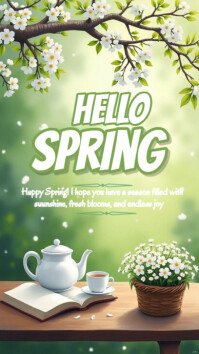 Hello Spring template 2025 Instagram Story