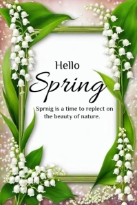 Hello spring template 2025 Плакат