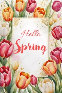 Hello spring template 2025 Poster