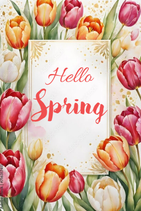 Hello spring template 2025 Poster