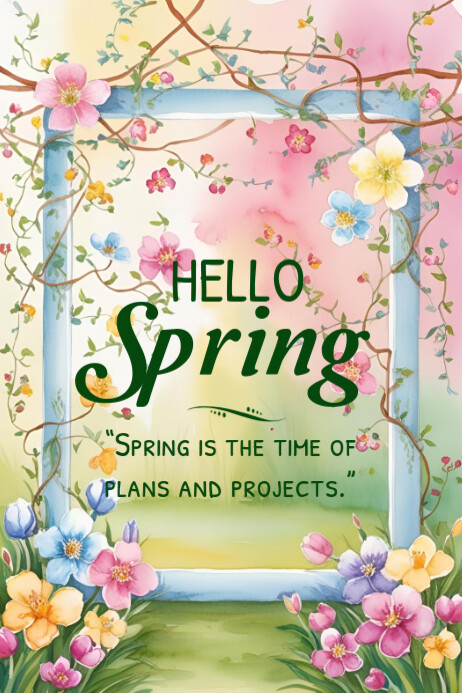 Hello Spring Template 2025 Poster