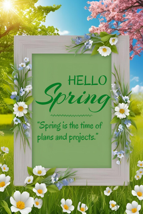 Hello Spring Template 2025 Banner 4' × 6'