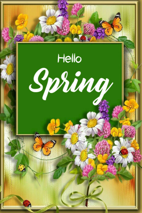 Hello spring template 2025 Poster