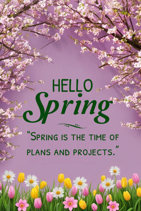 Hello Spring Template 2025 Poster