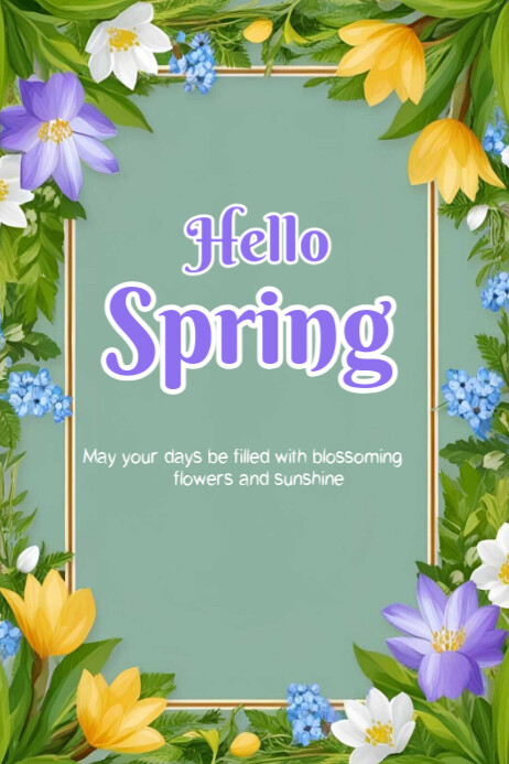 Hello Spring Template 2025 Poster