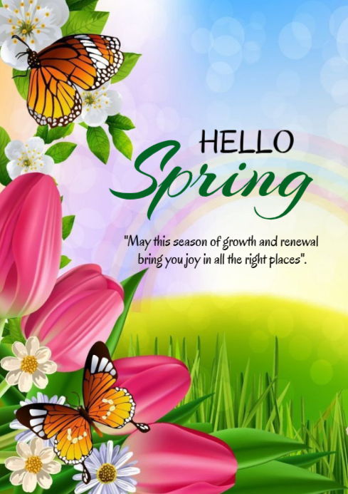 Welcome Back Hello Spring Hello Spring Template 2026 A4 | PosterMyWall