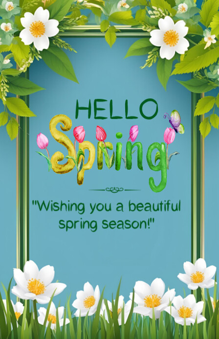 Hello Spring Template | PosterMyWall