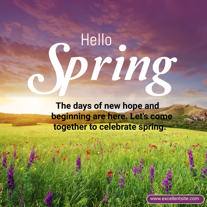 Hello Spring template | PosterMyWall
