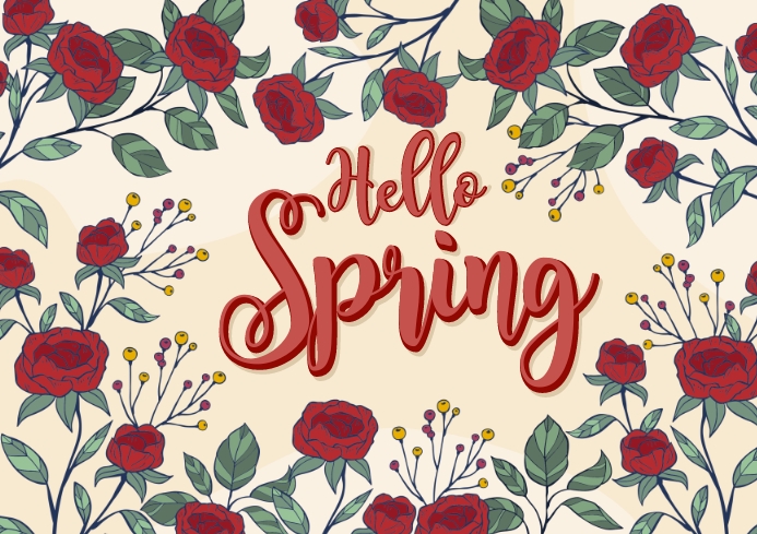 Hello Spring Tree Template Hello Spring Template | PosterMyWall