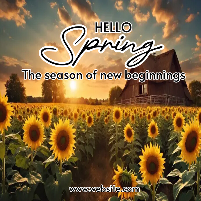 hello spring template | PosterMyWall