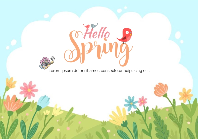 Hello Spring Template | PosterMyWall