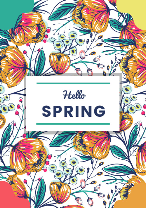 hello spring template | PosterMyWall