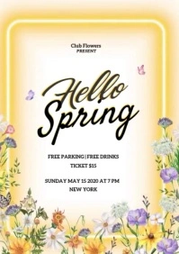 Hello Spring Video Video A4 template