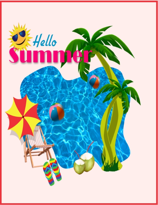 Pool Hello Sumer Copy of hello Summer, pool party | PosterMyWall