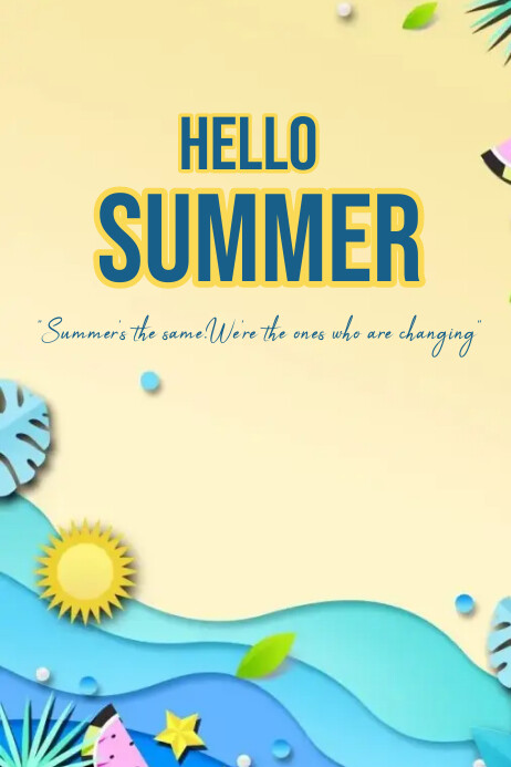 Hello summer,poster,template