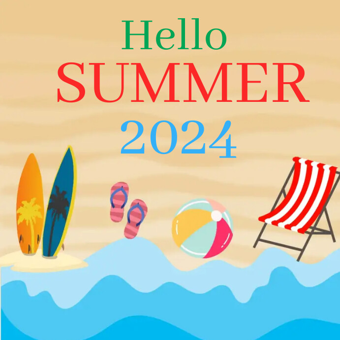 Hello summer 2024 , Instagram post,template Wpis na Instagrama