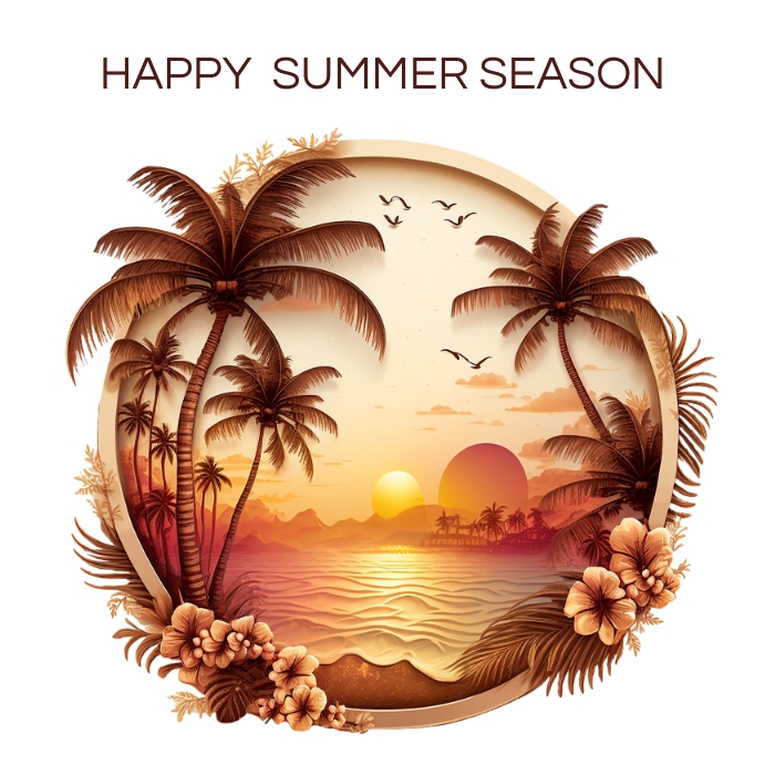 Hello summer banner instagram post (1) Kwadrat (1:1) template